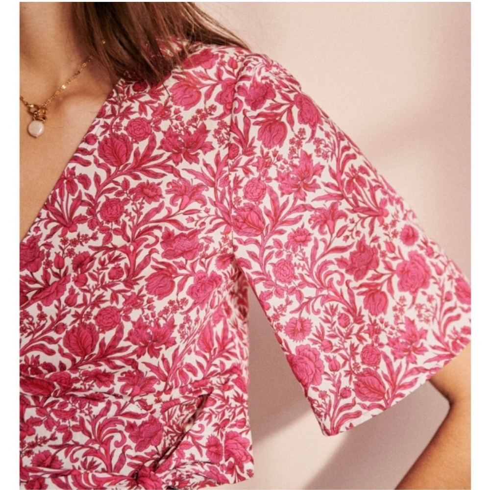Sezane Shanon blouse in pink Liberty print - size 36 / US 4
